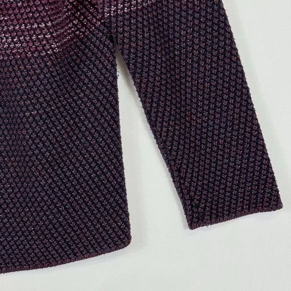 Chico's Womens 3 XL Purple Ombre Fringe Boucle Knit Open Front Cardigan Jacket - Picture 4 of 8